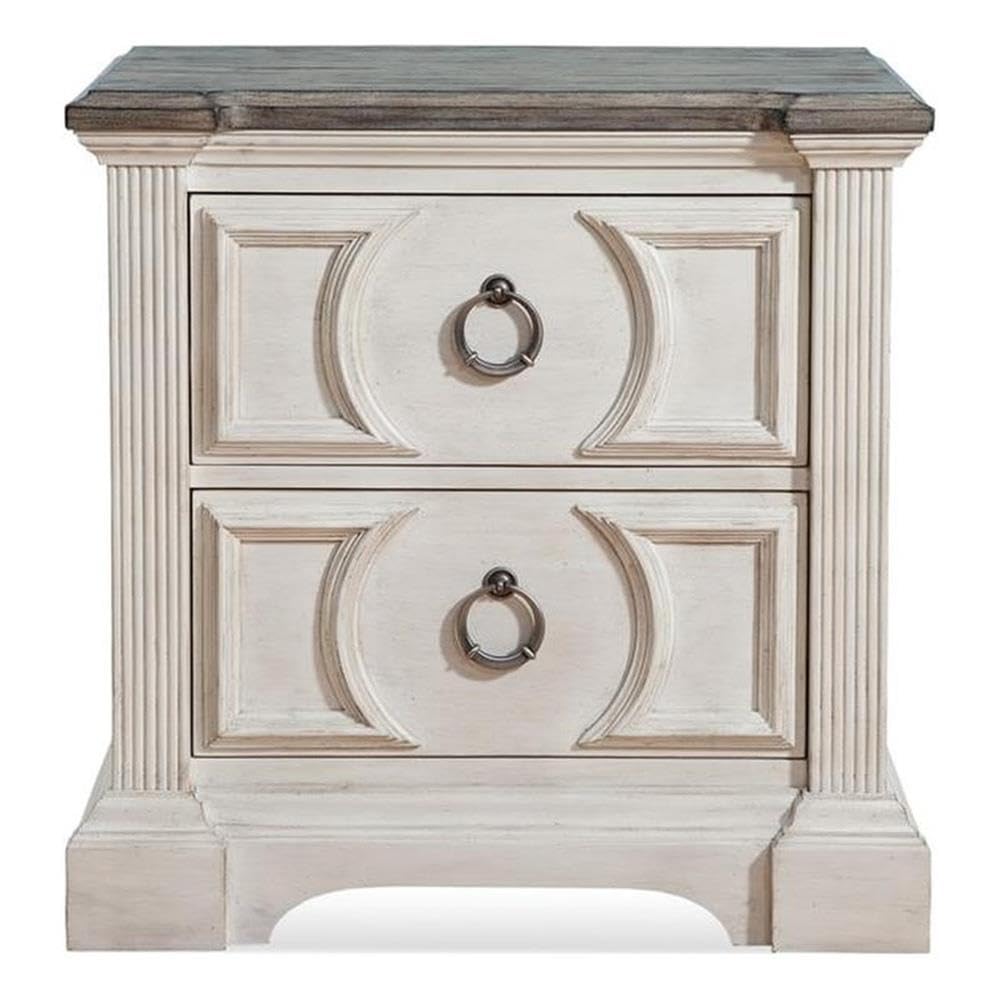 American Woodcrafters Brighten Antique White Wood 2-Drawer Nightstand
